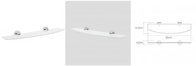 Полка к зеркалу «WasserKRAFT» Mosel K-46624 на стену хром