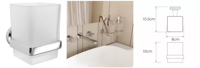 Стакан для зубных щёток «WasserKRAFT» Mosel K-46628 на стену хром