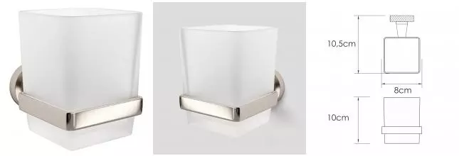 Стакан для зубных щёток «WasserKRAFT» Tauber K-64428 на стену никель