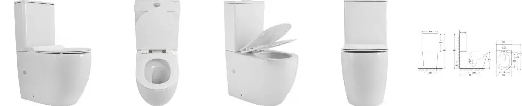 Унитаз компакт безободковый «Art&Max» Parma AM6089CPRV/SC 00-00005025/00-00005026 белый с сиденьем дюропласт с микролифтом белое