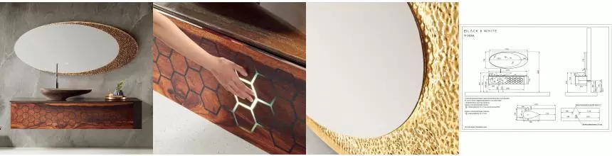 Мебель для ванной подвесная «Black & White» V-2420A 170 коричневая