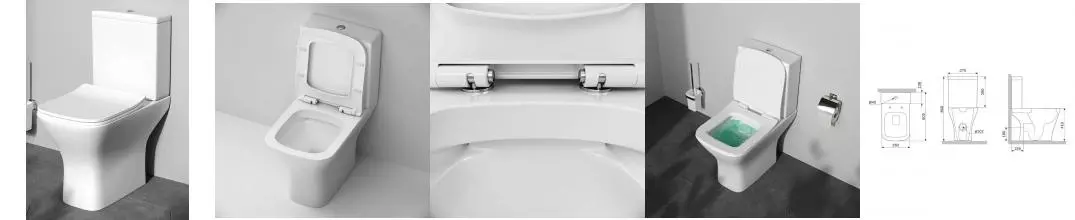 Унитаз компакт безободковый «Am.Pm» C908601SC белый с сиденьем дюропласт с микролифтом белое