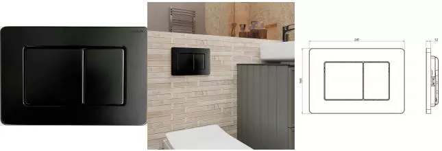 Кнопка смыва «Charus» Robusto FP.310.MB.05 металл черный матовый Кнопка смыва «Charus» Robusto FP.310.MB.05 металл черный матовый