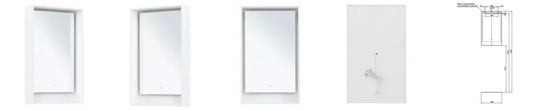 Зеркало «Aquanet» Милан Led 50 с сенсорным выключателем с подсветкой белое глянцевое Зеркало «Aquanet» Милан Led 50 с сенсорным выключателем с подсветкой белое глянцевое