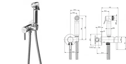 Смеситель с гигиеническим душем «Kerama Marazzi» Nota 27405KM.21.018 хром