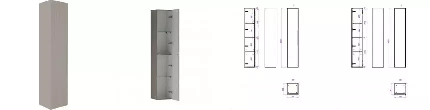 Пенал «La Fenice» Terra 30 подвесной Cappuccino универсальный