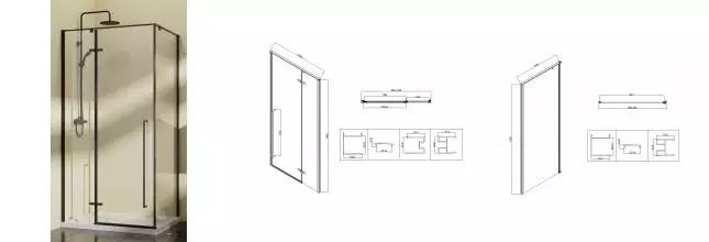 Душевой угол-ограждение «Vincea» Slim-N VSR-5SN1010CLB 100/100 прозрачный/чёрный квадратный без поддона универсальный Душевой угол-ограждение «Vincea» Slim-N VSR-5SN1010CLB 100/100 прозрачный/чёрный квадратный без поддона универсальный