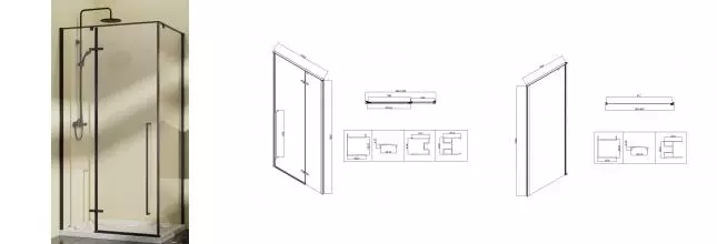 Душевой угол-ограждение «Vincea» Slim-N VSR-5SN9010CLB 100/90 прозрачный/чёрный прямоугольный без поддона универсальный Душевой угол-ограждение «Vincea» Slim-N VSR-5SN9010CLB 100/90 прозрачный/чёрный прямоугольный без поддона универсальный