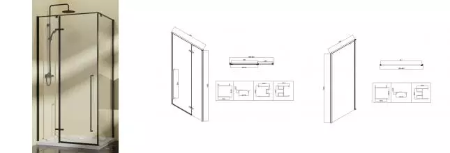 Душевой угол-ограждение «Vincea» Slim-N VSR-5SN9090CLB 90/90 прозрачный/чёрный квадратный без поддона универсальный Душевой угол-ограждение «Vincea» Slim-N VSR-5SN9090CLB 90/90 прозрачный/чёрный квадратный без поддона универсальный