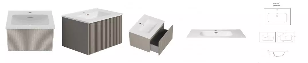 Тумба с раковиной «La Fenice» Terra 60 (Slim Line 60) подвесная Cappuccino