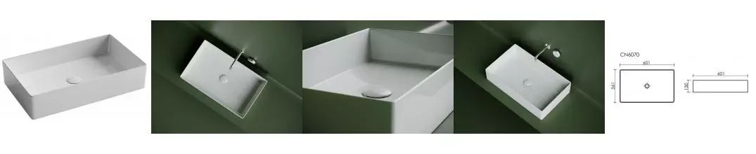 Раковина «Ceramica Nova» CN6070 60/36 фарфоровая белая Раковина «Ceramica Nova» CN6070 60/36 фарфоровая белая