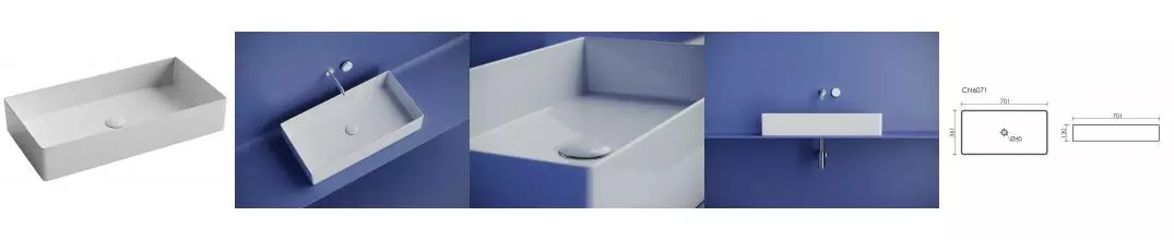 Раковина «Ceramica Nova» CN6071 70/36 фарфоровая белая Раковина «Ceramica Nova» CN6071 70/36 фарфоровая белая