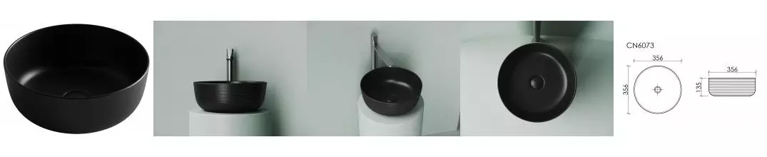 Раковина «Ceramica Nova» CN6073MB 35/35 фарфоровая чёрная матовая Раковина «Ceramica Nova» CN6073MB 35/35 фарфоровая чёрная матовая