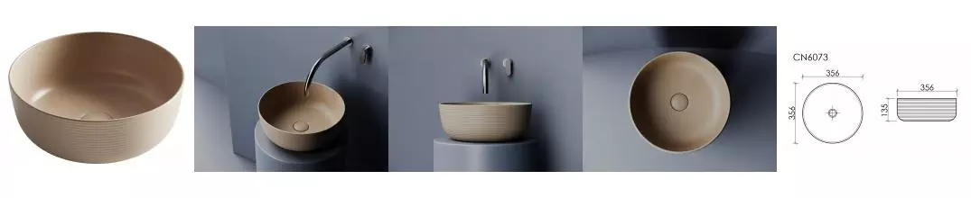 Раковина «Ceramica Nova» CN6073MC 35/35 фарфоровая капучино матовая Раковина «Ceramica Nova» CN6073MC 35/35 фарфоровая капучино матовая