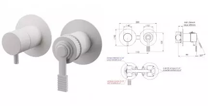 Смеситель для душа «Remer» Atelier AL92ZPBO белый матовый