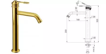 Смеситель для раковины «Remer» Atelier AL11LXLDO золото