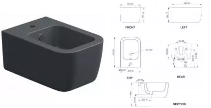 Подвесное биде «GSG» BRBISO028 Ebano Matt без крышки