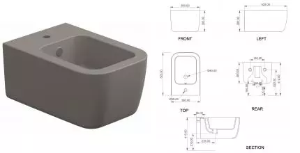 Подвесное биде «GSG» BRBISO030 Cashmere Matt без крышки