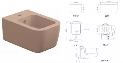 Подвесное биде «GSG» BRBISO032 Cipria Matt без крышки