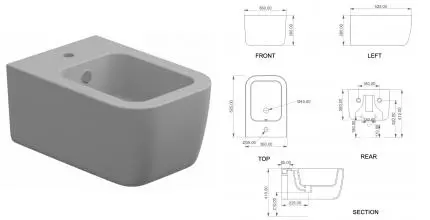 Подвесное биде «GSG» BRBISO033 Perla Matt без крышки