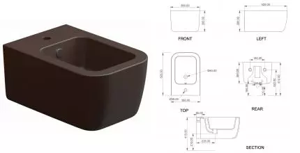 Подвесное биде «GSG» BRBISO035 Cacao Matt без крышки