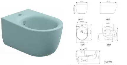 Подвесное биде «GSG» HIBISO037 Ice Matt без крышки Подвесное биде «GSG» HIBISO037 Ice Matt без крышки