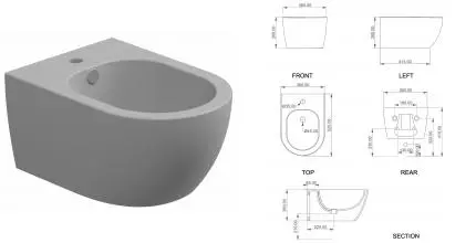 Подвесное биде «GSG» LKBISO033 Perla Matt без крышки Подвесное биде «GSG» LKBISO033 Perla Matt без крышки