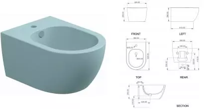 Подвесное биде «GSG» LKBISO037 Ice Matt без крышки Подвесное биде «GSG» LKBISO037 Ice Matt без крышки