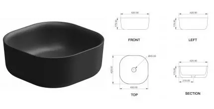 Раковина «GSG» Hit! 42/42 чёрная матовая
