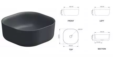 Раковина «GSG» Hit! 42/42 Ebano Matt