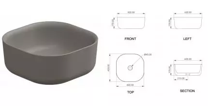 Раковина «GSG» Hit! 42/42 Cashmere Matt