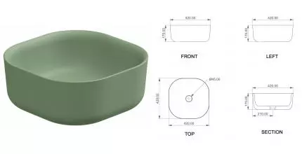 Раковина «GSG» Hit! 42/42 Salvia Matt