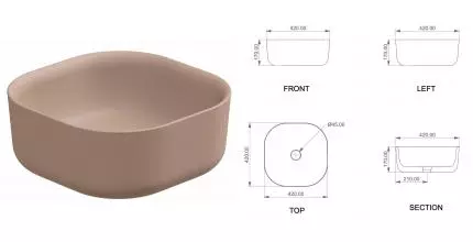 Раковина «GSG» Hit! 42/42 Cipria Matt