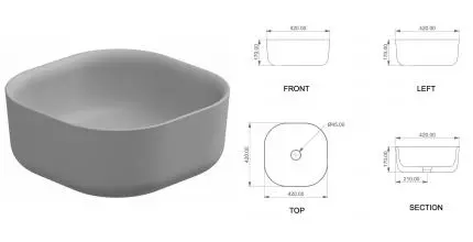 Раковина «GSG» Hit! 42/42 Perla Matt Раковина «GSG» Hit! 42/42 Perla Matt