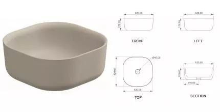 Раковина «GSG» Hit! 42/42 Sabbia Matt Раковина «GSG» Hit! 42/42 Sabbia Matt