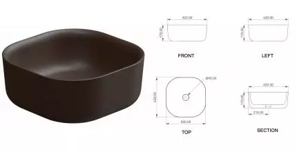 Раковина «GSG» Hit! 42/42 Cacao Matt Раковина «GSG» Hit! 42/42 Cacao Matt