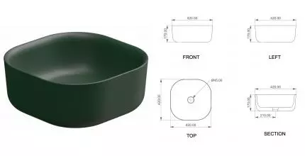 Раковина «GSG» Hit! 42/42 Smeraldo Matt