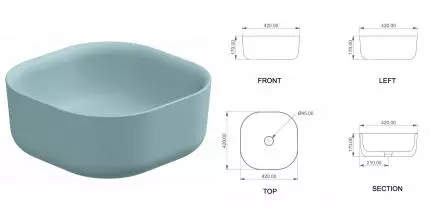 Раковина «GSG» Hit! 42/42 Ice Matt