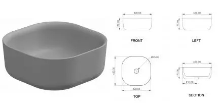 Раковина «GSG» Hit! 42/42 Fumo Matt Раковина «GSG» Hit! 42/42 Fumo Matt