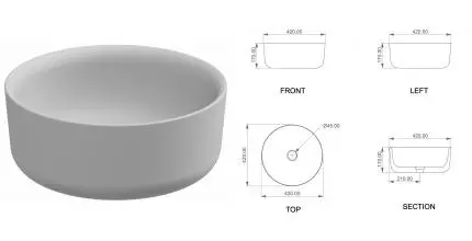 Раковина «GSG» Hit! 42/42 белая матовая