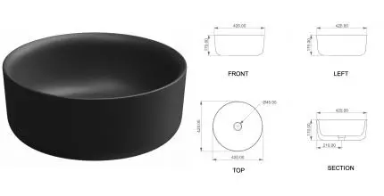 Раковина «GSG» Hit! 42/42 чёрная матовая