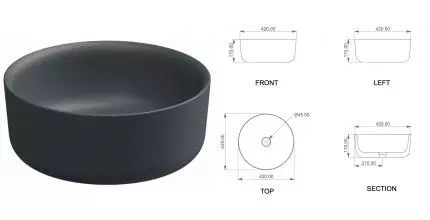 Раковина «GSG» Hit! 42/42 Ebano Matt