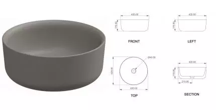 Раковина «GSG» Hit! 42/42 Cashmere Matt