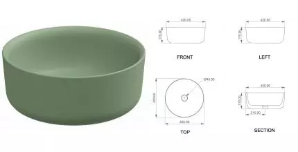 Раковина «GSG» Hit! 42/42 Salvia Matt