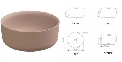 Раковина «GSG» Hit! 42/42 Cipria Matt