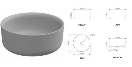 Раковина «GSG» Hit! 42/42 Perla Matt