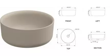 Раковина «GSG» Hit! 42/42 Sabbia Matt