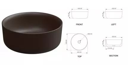 Раковина «GSG» Hit! 42/42 Cacao Matt