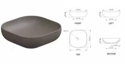 Раковина накладная 45 см GSG Easy EALAVQU45029, Tortora Matt, шт EALAVQU45029 · Easy, GSG, EALAVQU45029 Раковина накладная 45 см GSG Easy EALAVQU45029, Tortora Matt, шт EALAVQU45029 · Easy, GSG, EALAVQU45029