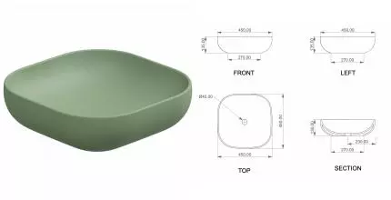 Раковина накладная 45 см GSG Easy EALAVQU45031, Salvia Matt, шт EALAVQU45031 · Easy, GSG, EALAVQU45031 Раковина накладная 45 см GSG Easy EALAVQU45031, Salvia Matt, шт EALAVQU45031 · Easy, GSG, EALAVQU45031